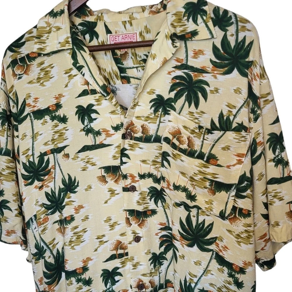 Vintage Get Arnie Shirt Mens XL Hawaiian Camp Button‎ Down Vacation Resort Wear - Picture 3 of 10